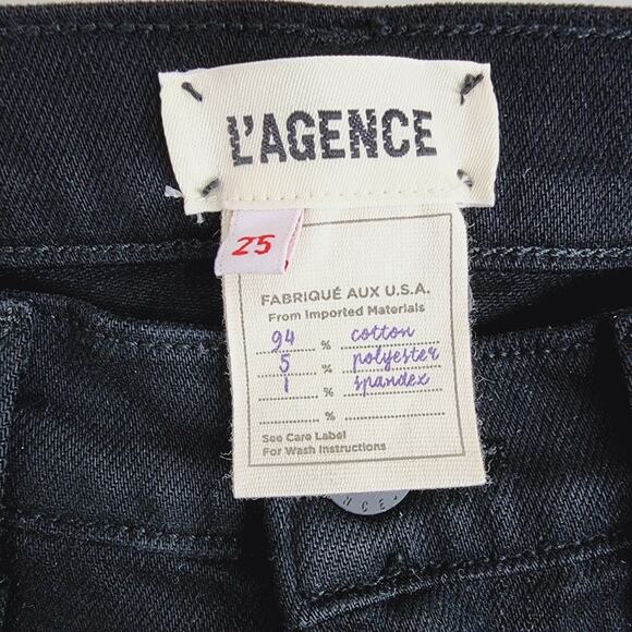 L'Agence Sevyn High Rise Super Flare Bellbottom Jean Black Stretch 25 NWT - Picture 7 of 11